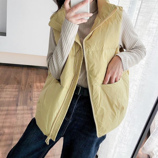 vests down vt female autumn winter 2021 coat korean student stand collar short small white duck down et, Black;white
vests down vt female autumn winter 2021 coat korean student stand collar short small white duck down et, Black;white
