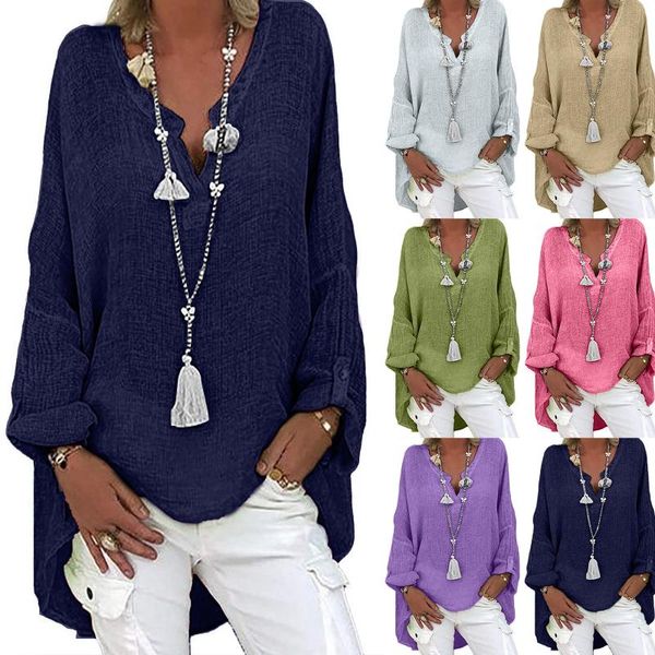 women's t-shirt plus size cotton linen t-shirts summer women solid loose v-neck shirt tee female long sleeve blusas femininas, White
women's t-shirt plus size cotton linen t-shirts summer women solid loose v-neck shirt tee female long sleeve blusas femininas, White
