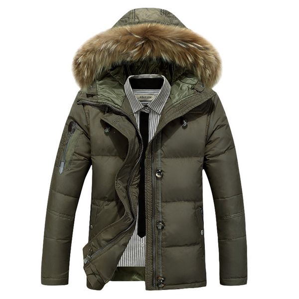 -30 degree white duck down parkas jacket men winter thick warm snow parka hombre windbreaker hooded, Black
-30 degree white duck down parkas jacket men winter thick warm snow parka hombre windbreaker hooded, Black