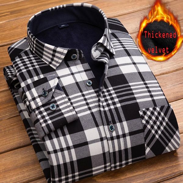 men's casual shirts 2021 winter long sleeve plaid shirt thick velvet men 4xl, White;black
men's casual shirts 2021 winter long sleeve plaid shirt thick velvet men 4xl, White;black