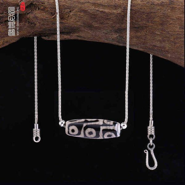 40009 s925 sterling silver necklace sweater chain simple fashion dzi beads wild retro fine jewelry
40009 s925 sterling silver necklace sweater chain simple fashion dzi beads wild retro fine jewelry