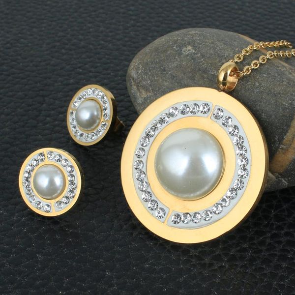 earrings & necklace round fashion stainless steel jewelry sets for women gold color pendants and sewjamgh, Silver
earrings & necklace round fashion stainless steel jewelry sets for women gold color pendants and sewjamgh, Silver