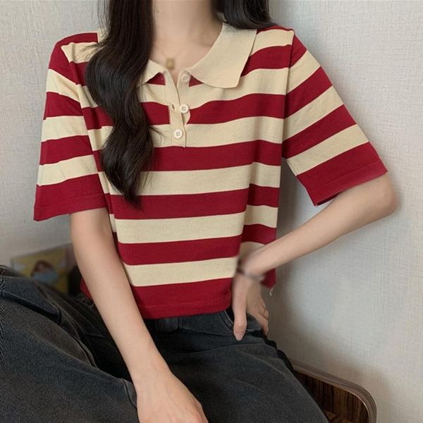 women's t-shirt women summer short sleeve ladies thin striped turn-down collar backless casual beautiful t shirts, White
women's t-shirt women summer short sleeve ladies thin striped turn-down collar backless casual beautiful t shirts, White