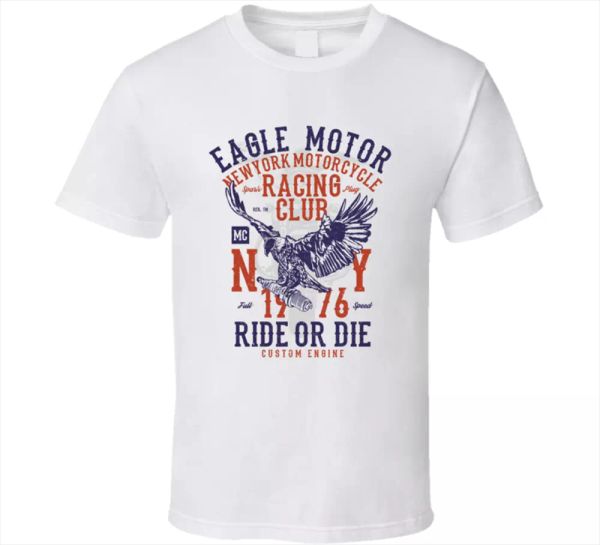 eagle motor tees racing club ny speed retro sport champion men's t-shirt new, White;black
eagle motor tees racing club ny speed retro sport champion men's t-shirt new, White;black