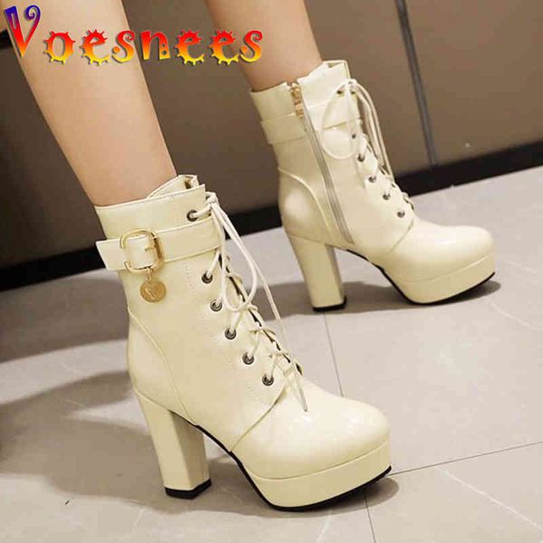 voesnees waterproof platform women short boots autumn and winter lace-up high heels thick heel belt buckle ladies shoes 210514, Black
voesnees waterproof platform women short boots autumn and winter lace-up high heels thick heel belt buckle ladies shoes 210514, Black