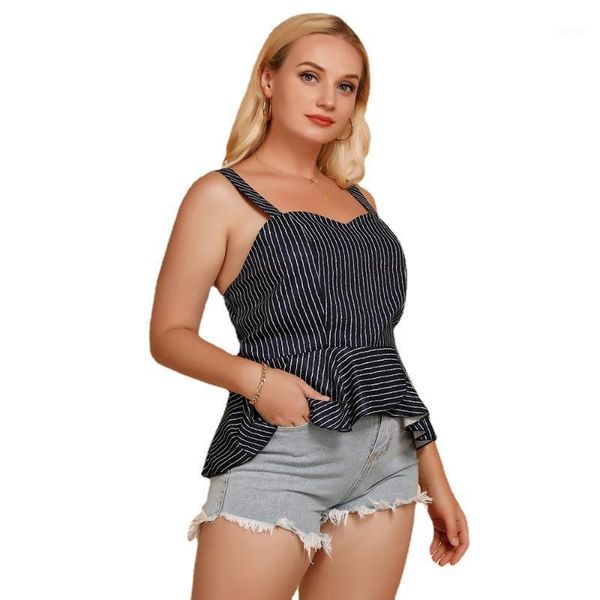 camisoles & tanks xl to 4xl plus size women ruffles striped female summer casual outerwear t0173, Black;white
camisoles & tanks xl to 4xl plus size women ruffles striped female summer casual outerwear t0173, Black;white