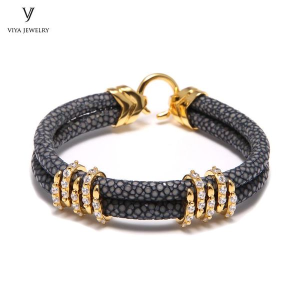 charm bracelets trendy sterling silver&stingray leather men bracelet a+++real stingray with silver clasp pave setting zircon, Golden;silver
charm bracelets trendy sterling silver&stingray leather men bracelet a+++real stingray with silver clasp pave setting zircon, Golden;silver