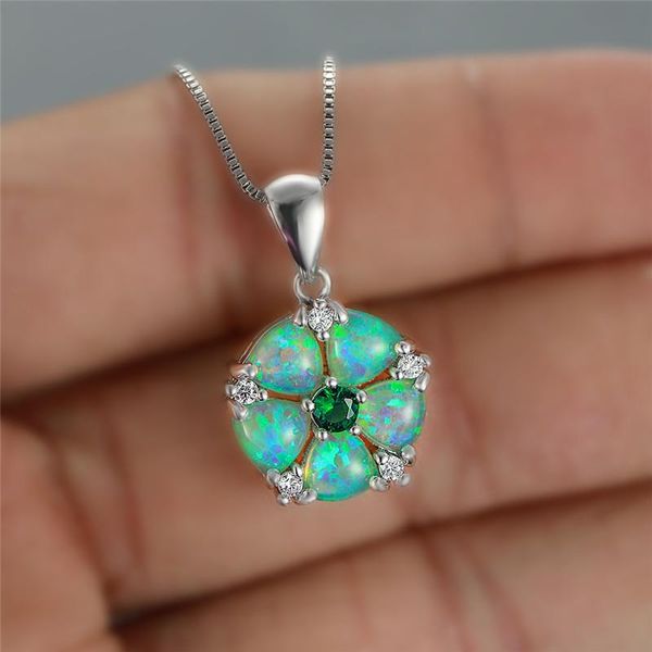 pendant necklaces white green opal multicolor zircon necklace female cute flower classic silver color wedding for women
pendant necklaces white green opal multicolor zircon necklace female cute flower classic silver color wedding for women