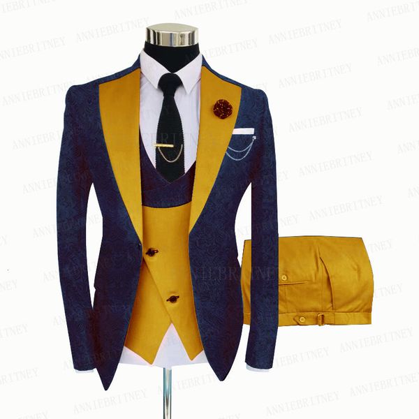 men's suits & blazers 2021 jacquard navy blue men 3 piece formal blazer groom wedding tuxedo jacket gold double breasted vest pant, White;black
men's suits & blazers 2021 jacquard navy blue men 3 piece formal blazer groom wedding tuxedo jacket gold double breasted vest pant, White;black