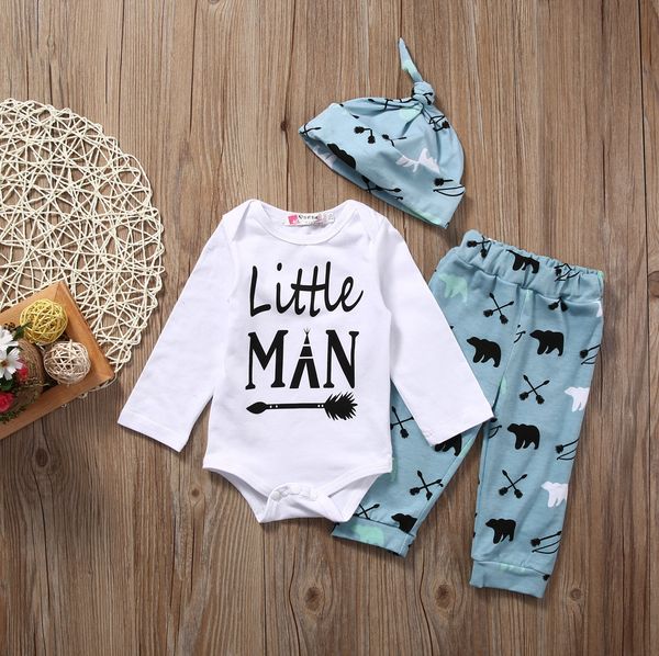 little man print long sleeve bodysuitcartoon pants with hat 3pcs bodysuit set for baby boy clothes, White
little man print long sleeve bodysuitcartoon pants with hat 3pcs bodysuit set for baby boy clothes, White