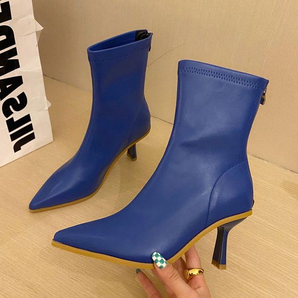 boots blue black soft pu leather ankle for women pointed toe thin high heel zip stilettos ladies party botas mujer
boots blue black soft pu leather ankle for women pointed toe thin high heel zip stilettos ladies party botas mujer