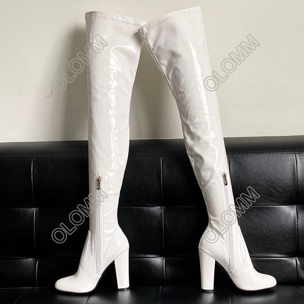 olomm women spring thigh high boots side zipper stiletto heels round toe pretty violet white dress shoes plus us size 5-20, Black
olomm women spring thigh high boots side zipper stiletto heels round toe pretty violet white dress shoes plus us size 5-20, Black