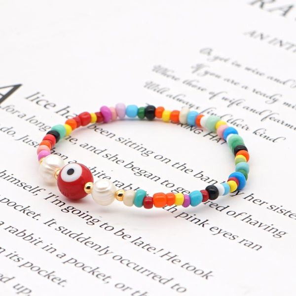 beaded, strands boho summer lucky evil eye bracelets women bracelet real pearl colorful beads wild stretch string pulseras mujer jewelry, Black
beaded, strands boho summer lucky evil eye bracelets women bracelet real pearl colorful beads wild stretch string pulseras mujer jewelry, Black