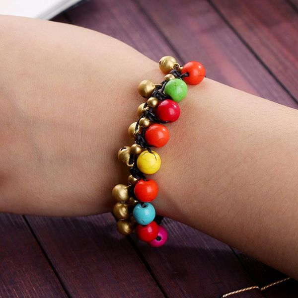 beaded, strands european american bohemian fashion exquisite jewelry retro semi-precious stones bells thai wax rope hand-woven bracelet wome, Black
beaded, strands european american bohemian fashion exquisite jewelry retro semi-precious stones bells thai wax rope hand-woven bracelet wome, Black