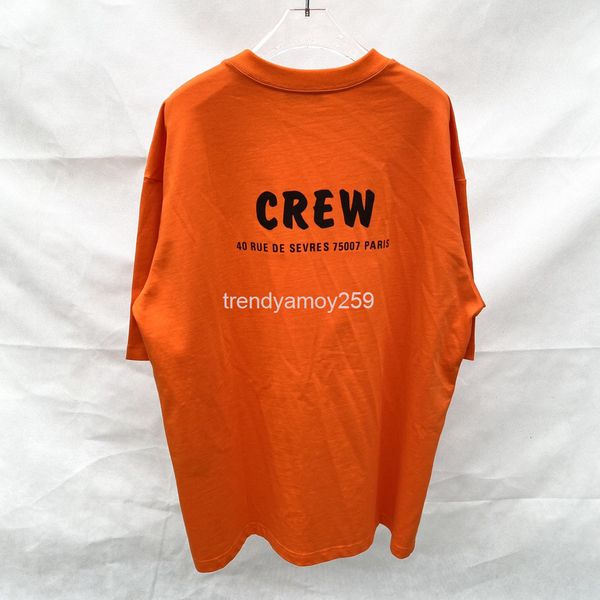 women's t-shirt correct version of fashion brand b crew letter printed short sleeve women's t-shirt men's and same round neck, White
women's t-shirt correct version of fashion brand b crew letter printed short sleeve women's t-shirt men's and same round neck, White