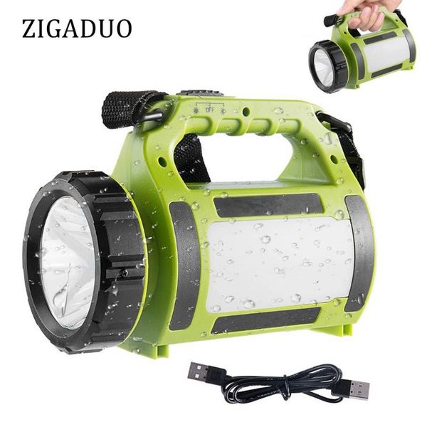 high power portable led camping light searchlight spotlight usb rechargeable lamp lantern with side red/white torches
high power portable led camping light searchlight spotlight usb rechargeable lamp lantern with side red/white torches