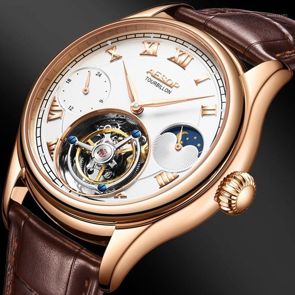 orologio uomo real men's tourbillon movement mechanical watches mens 2021 sapphire moonphase watch men wristwatches, Slivery;brown
orologio uomo real men's tourbillon movement mechanical watches mens 2021 sapphire moonphase watch men wristwatches, Slivery;brown