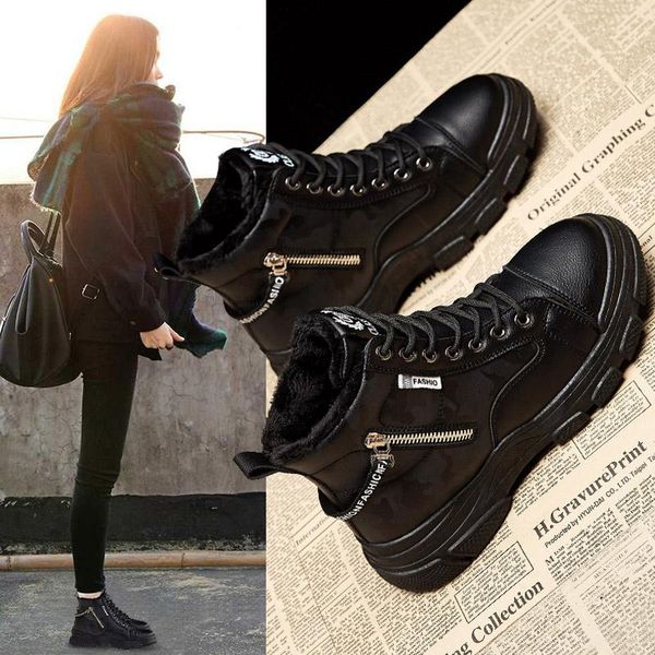 boots 2021 winter women's shoes plus velvet all-match fashion thick-soled high-to keep warm, Black
boots 2021 winter women's shoes plus velvet all-match fashion thick-soled high-to keep warm, Black