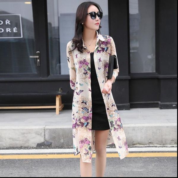 tingyili cardigan summer flower women blouses print boho beach long korean elegant chiffon, White
tingyili cardigan summer flower women blouses print boho beach long korean elegant chiffon, White