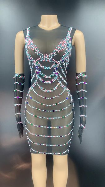 casual dresses multi-color pearl rhinestone black transparent short dress gloves birthday prom bar outfit women dancer, Black;gray
casual dresses multi-color pearl rhinestone black transparent short dress gloves birthday prom bar outfit women dancer, Black;gray