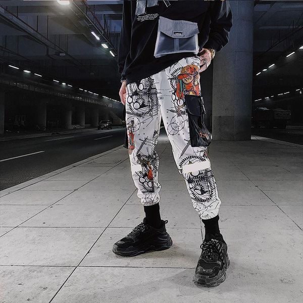 letter ribbons casual hip hop joggers cargo pants for men block hit color pocket track male trousers sweatpants streetwear men's, Black
letter ribbons casual hip hop joggers cargo pants for men block hit color pocket track male trousers sweatpants streetwear men's, Black