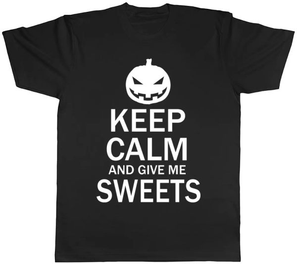 keep calm and give me sweets halloween mens t-shirt, White;black
keep calm and give me sweets halloween mens t-shirt, White;black