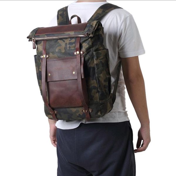 backpack vintage canvas backpacks for men oil wax waxed waterproof camouflage leather travel large daypacks retro bag
backpack vintage canvas backpacks for men oil wax waxed waterproof camouflage leather travel large daypacks retro bag