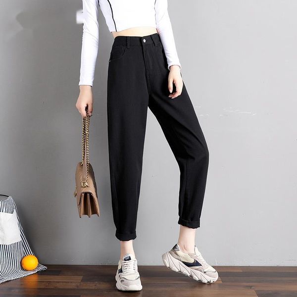 women's jeans elastic waist black korean fashion high street denim pants style, Blue
women's jeans elastic waist black korean fashion high street denim pants style, Blue
