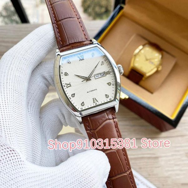 wristwatches wine barrel watches men automatic mechanical watch male stainless steel double calendar clock 40mm waterproof, Slivery;brown
wristwatches wine barrel watches men automatic mechanical watch male stainless steel double calendar clock 40mm waterproof, Slivery;brown