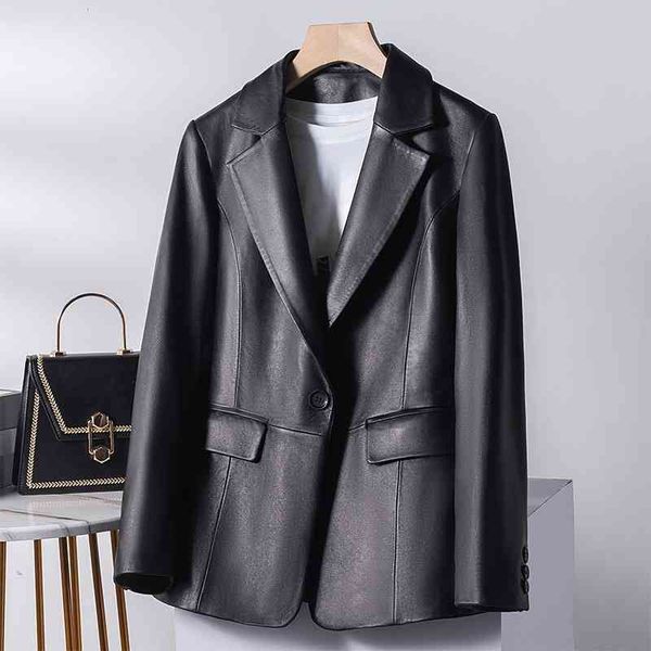 new women's leather jacket black one button long sleeve temperament commuter slim fit hoodless suit collar
new women's leather jacket black one button long sleeve temperament commuter slim fit hoodless suit collar