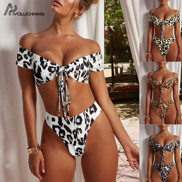 women bikini off shoulder leopard print monokini two piece swimsuit bandage summer biquini with pad high waist bather one-piece suits
women bikini off shoulder leopard print monokini two piece swimsuit bandage summer biquini with pad high waist bather one-piece suits