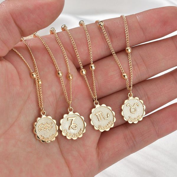 brand necklace better selling 12 constellation classic 18k gold zodiac sign round pendant bead chain jewelry, Silver
brand necklace better selling 12 constellation classic 18k gold zodiac sign round pendant bead chain jewelry, Silver