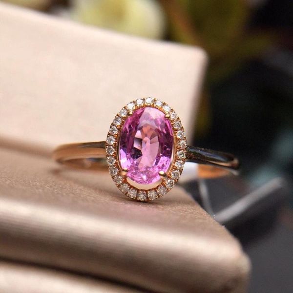 Cluster Rings Pink Sapphire Ring Pure 18 K Gold Natural Unheat Oval Gemstones 0.68ct Diamonds Female Wedding TX, Golden;silver
Cluster Rings Pink Sapphire Ring Pure 18 K Gold Natural Unheat Oval Gemstones 0.68ct Diamonds Female Wedding TX, Golden;silver