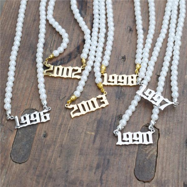 pendant necklaces gothic old english number imitation pearl choker chain birth year necklace collier femme minimalist jewelry, Silver
pendant necklaces gothic old english number imitation pearl choker chain birth year necklace collier femme minimalist jewelry, Silver