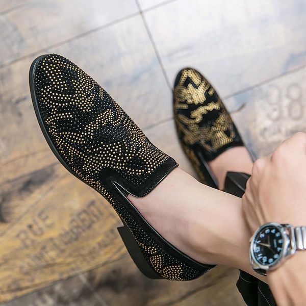 dress shoes glitter men's elegant party slip on men rhinestone wedding loafers luxury oxfords plus size 38-47, Black
dress shoes glitter men's elegant party slip on men rhinestone wedding loafers luxury oxfords plus size 38-47, Black