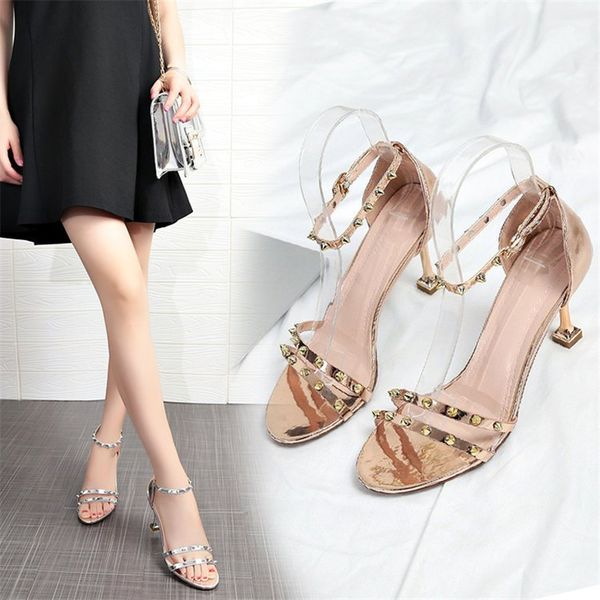 womens shoes summer buckle one word buckle casual sandals metal decoration rivet stiletto high heel sandals1, Black
womens shoes summer buckle one word buckle casual sandals metal decoration rivet stiletto high heel sandals1, Black