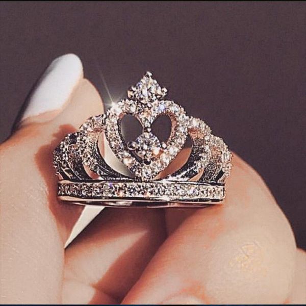 wedding rings luxury crown ring for women romantic princess heart engagement statement christmas gift jewelry, Slivery;golden
wedding rings luxury crown ring for women romantic princess heart engagement statement christmas gift jewelry, Slivery;golden