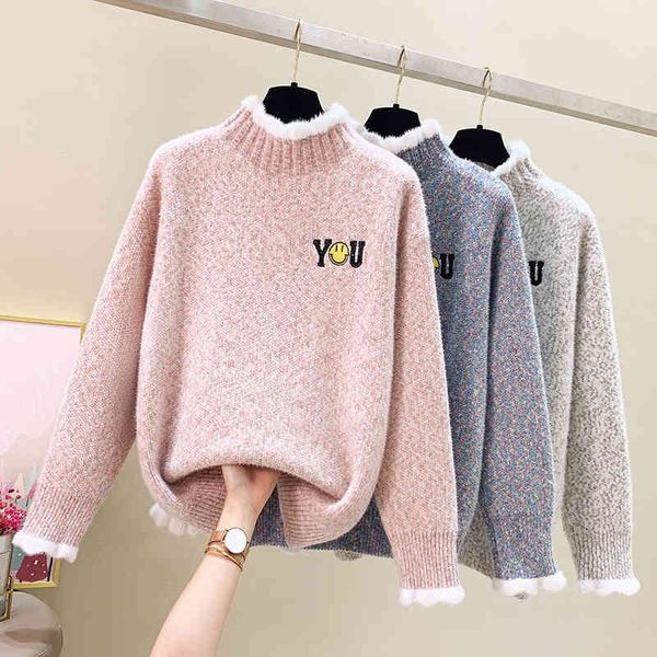 women's sweaters turtlenecks thick autumn and winter loose students sweater sweet embroidered girls 9rgl, White;black
women's sweaters turtlenecks thick autumn and winter loose students sweater sweet embroidered girls 9rgl, White;black