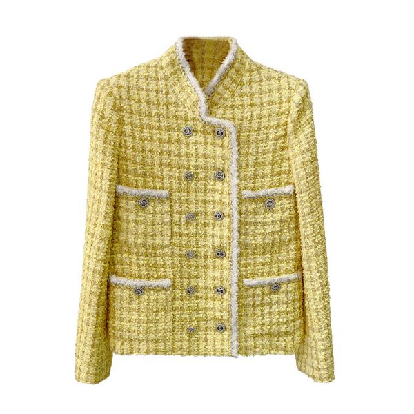 winter europe french ol vintage double breasted ladies coat classic women tweed jacket outerwear, Black;brown
winter europe french ol vintage double breasted ladies coat classic women tweed jacket outerwear, Black;brown