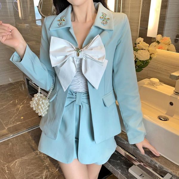 women's tracksuits runway designer autumn women clothes 2021 beaded rhinestone bow slim cardigan coat elegant fashion chic shorts two p, Gray
women's tracksuits runway designer autumn women clothes 2021 beaded rhinestone bow slim cardigan coat elegant fashion chic shorts two p, Gray