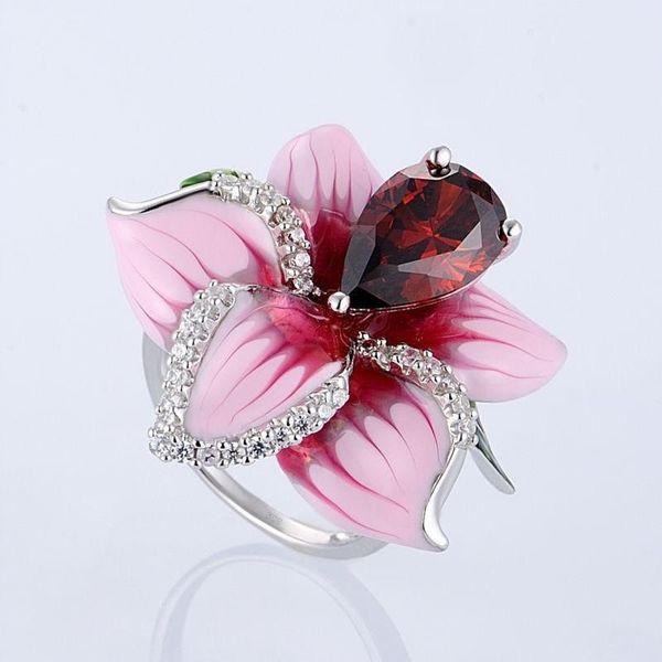 cluster rings exquisite peach blossom red zircon pink rose flower ring for women elegant wedding engagement jewelry gifts, Golden;silver
cluster rings exquisite peach blossom red zircon pink rose flower ring for women elegant wedding engagement jewelry gifts, Golden;silver