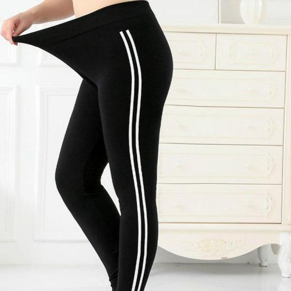 women's leggings modal large size high elasticity womens length clothes lace summer cotton quality pants, Black