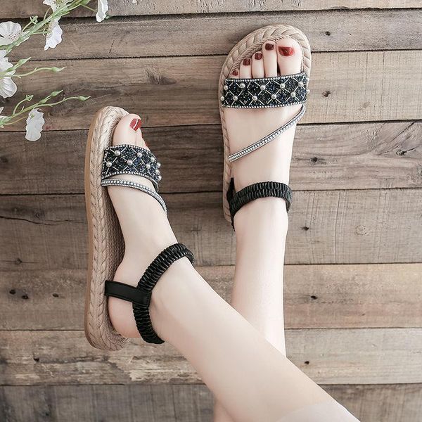 sandals women's gladiator foot pearl decoration 2021 flat bottomed beach size 35-40, Black
sandals women's gladiator foot pearl decoration 2021 flat bottomed beach size 35-40, Black