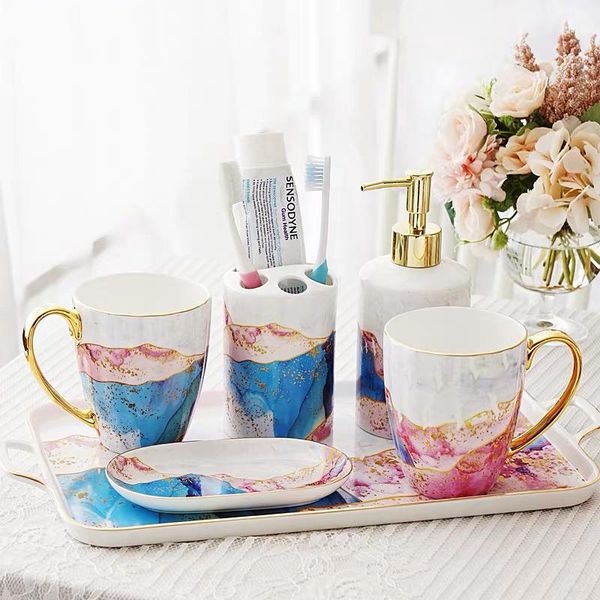 bath accessory set european luxury ceramic bathroom with tray 5/6pcs washroom supplies toothbrush cup holder soap dish bottle
bath accessory set european luxury ceramic bathroom with tray 5/6pcs washroom supplies toothbrush cup holder soap dish bottle