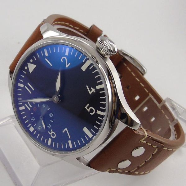 wristwatches 44mm blue sterile dial brown leather strap luminous hands 17 jewels 6497 movement manual mechanical mens watch, Slivery;brown
wristwatches 44mm blue sterile dial brown leather strap luminous hands 17 jewels 6497 movement manual mechanical mens watch, Slivery;brown