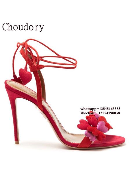 fashion design sandal red and pink hearts femme lace up suede leather gladiator sandals women stiletto strappy high heels, Black
fashion design sandal red and pink hearts femme lace up suede leather gladiator sandals women stiletto strappy high heels, Black