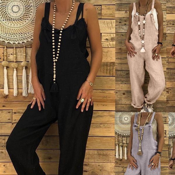 womens jumpsuits women summer strappy casual loose dungarees harem overalls rompers solid one piece cotton linen long pants, Black;white
womens jumpsuits women summer strappy casual loose dungarees harem overalls rompers solid one piece cotton linen long pants, Black;white