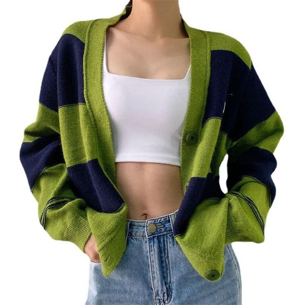 women's sweaters 2021 autumn color block sweater style button-down knitwear stripe pattern long sleeve v-neck knit cardigan clothing, White;black
women's sweaters 2021 autumn color block sweater style button-down knitwear stripe pattern long sleeve v-neck knit cardigan clothing, White;black