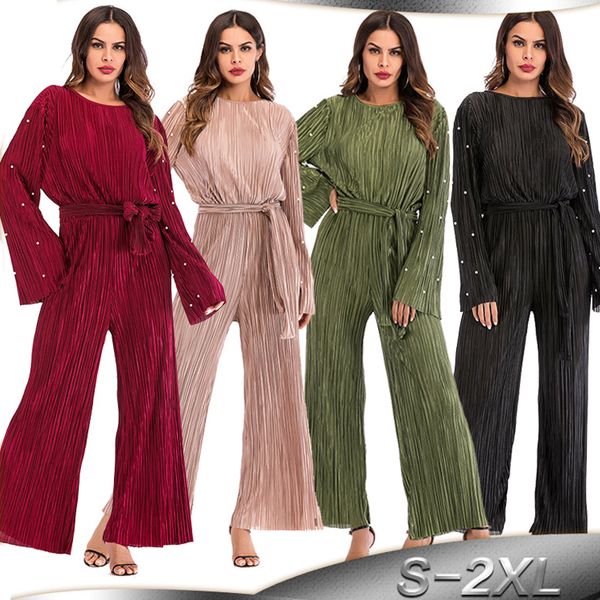 jumpsuit for women abaya dubai kaftan long maxi pleated wide leg muslim hijab pants ropa mujer islam clothing vetemznt femme, Red
jumpsuit for women abaya dubai kaftan long maxi pleated wide leg muslim hijab pants ropa mujer islam clothing vetemznt femme, Red