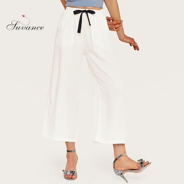 women's pants & capris 2021 suvance summer casual 4 solid color wide leg fashion high waist women ankle length, Black;white
women's pants & capris 2021 suvance summer casual 4 solid color wide leg fashion high waist women ankle length, Black;white
